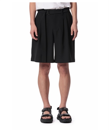 PE CONPACT TWILL BELTED SHORTS