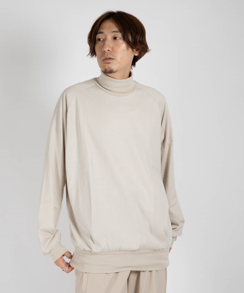 LOOSE NECK - COMBED COTTON KNIT BRUSHED(アイボリー-1)