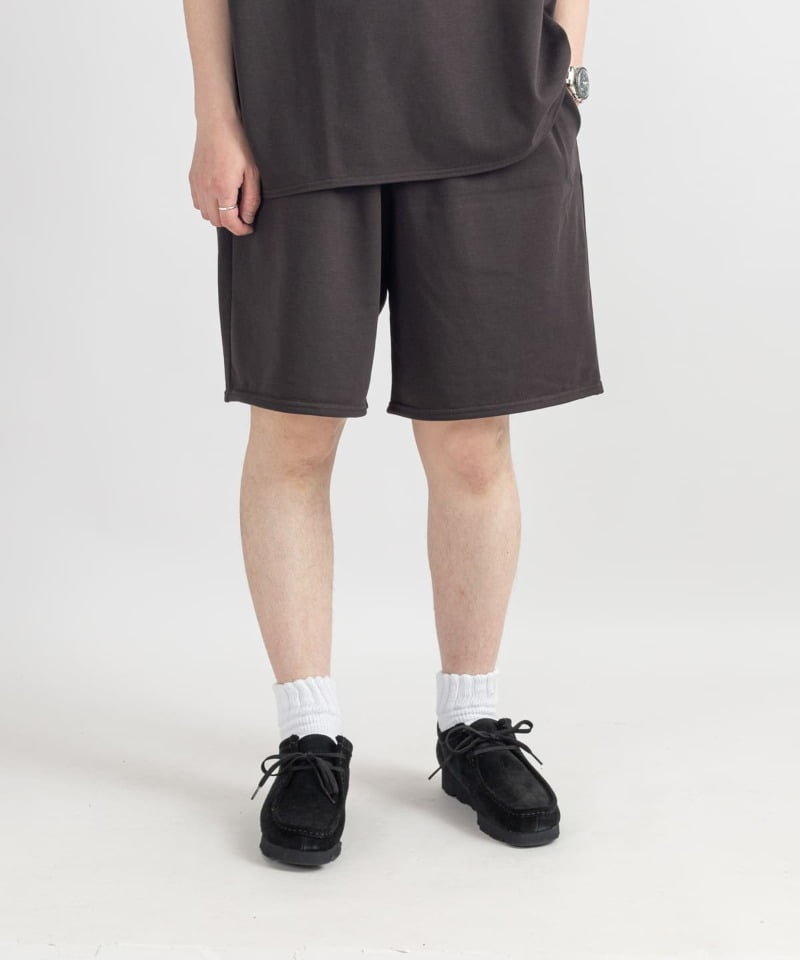 EASY SHORTS - 20//1 RECYCLE SUVIN ORGANIAC COTTON KNIT(ダークブラウン-1)