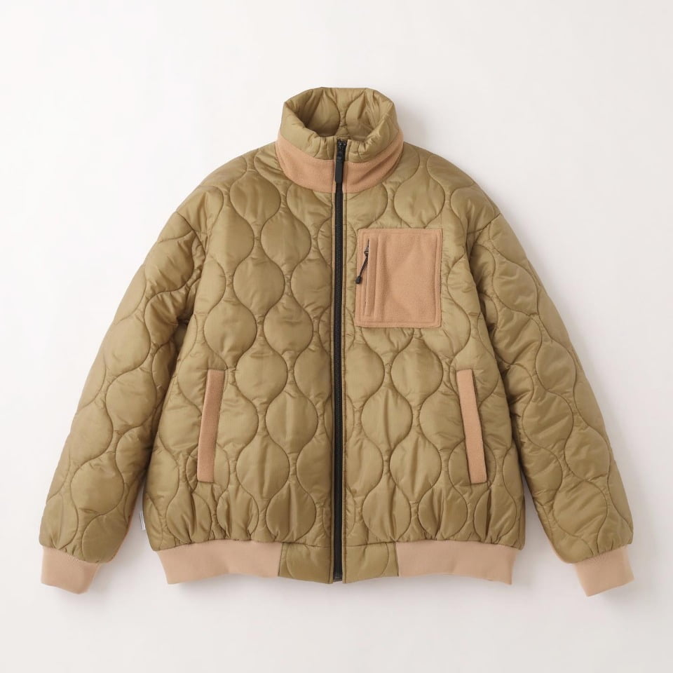 QUILTED PUFF JACKET(カーキ-L)