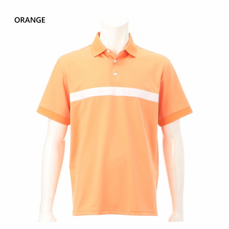 MENS SLEEVE LOGO POLO RELAXED FIT BRG241M49【BRIEFING / ブリーフィング】(ORANGE(040)-M)