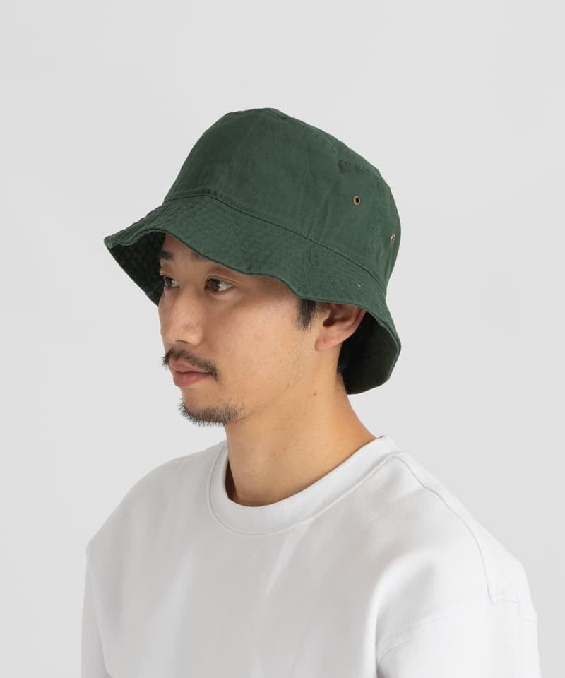 newhattan 1500 Stone Washed Bucket Hats(グリーン-L)